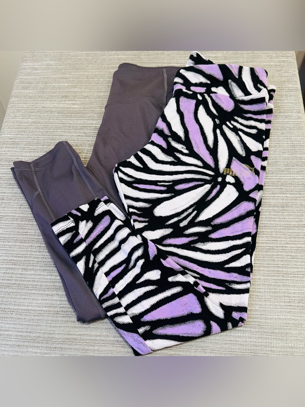 Puma & Victoria's Secret Leggings Lot 2 Pc Size M Purple Active